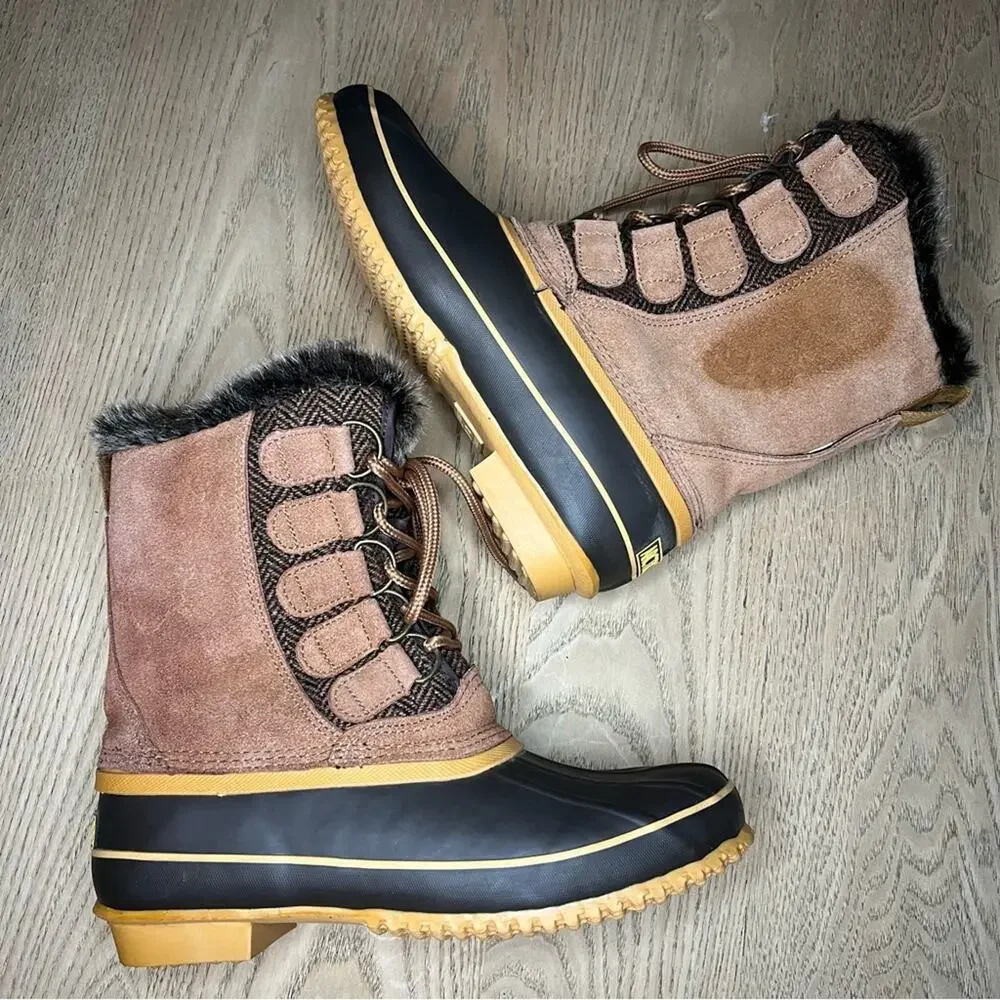 Arctic Plunge Rhonda Faux Fur Lined Suede Duck Boots Winter Waterproof Women’s 8